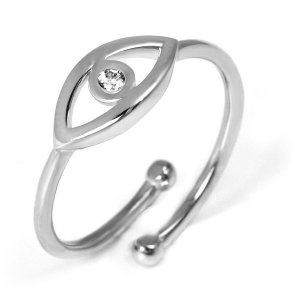 Evil Eye Ring Sterling Silver